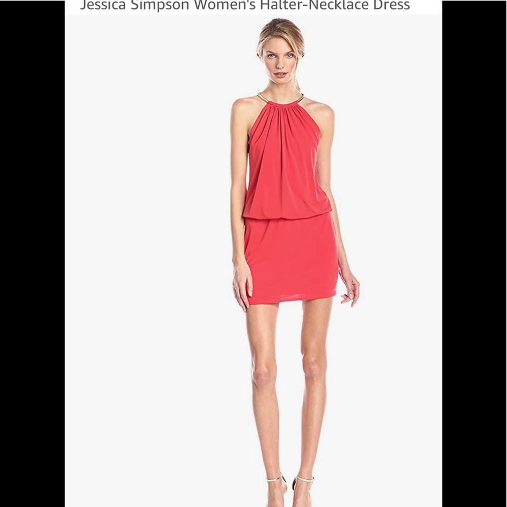 Jessica Simpson Halter Gold Neck Dress Size 4 NWT